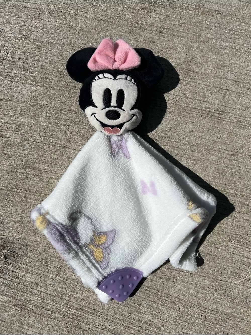 Disney Baby Minnie Mouse Lovey Security Blanket Plush Stuffed Animal Teether Toy
